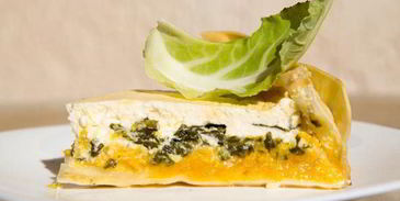 лазанья с тыквой, шпинатом и рикоттой