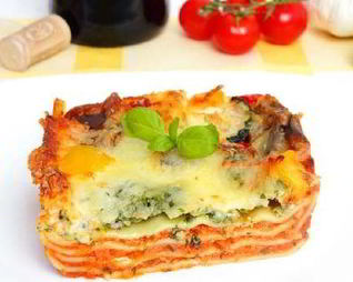 Лазанья со шпинатом, картофелем и цуккини