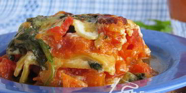 овощная лазанья с тыквой и шпинатом