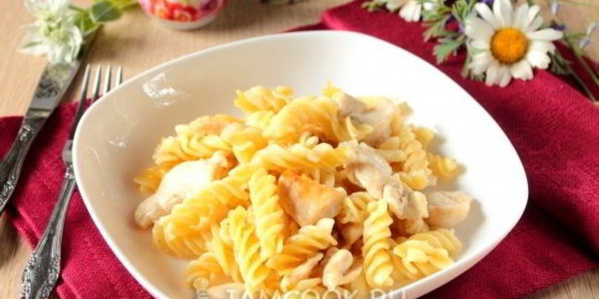 Рецепт макарон с курицей в мультиварке