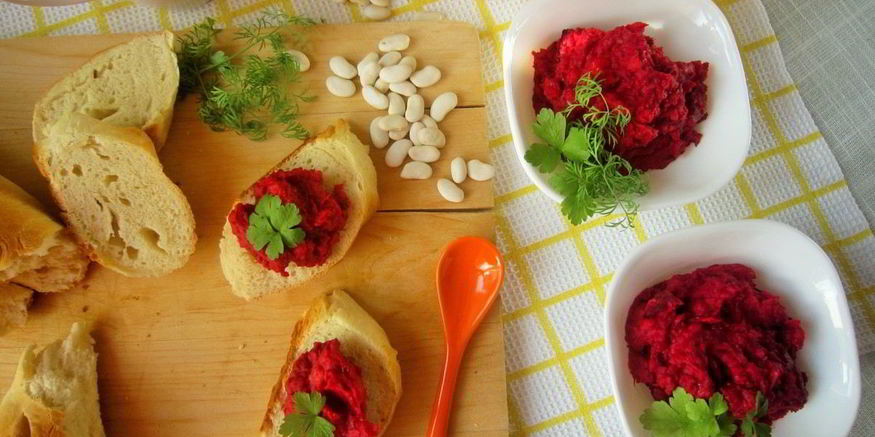 Рецепт пасты из фасоли и запеченной свеклы