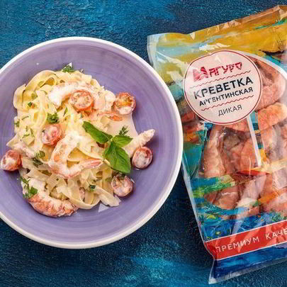 Паста с креветками и сливочным соусом