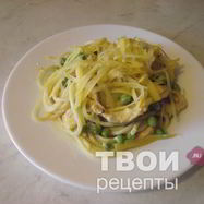 Рецепт Пасты с курицей и зеленым горошком