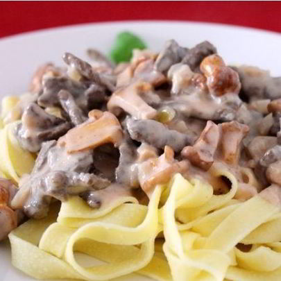 Паста с лисичками в сметане