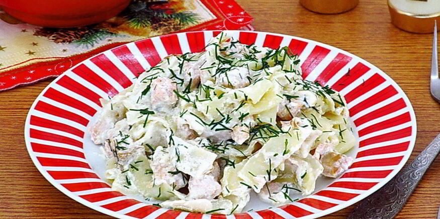 Рецепт пасты с рыбой в сливочном соусе