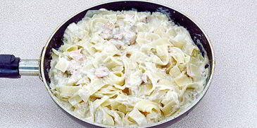 паста с рыбой в сливочном соусе