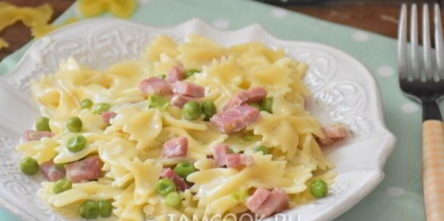 Рецепт пасты с ветчиной в сливочном соусе