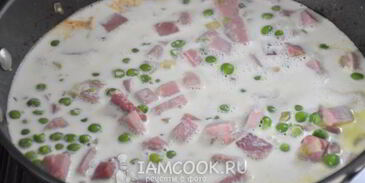 паста с ветчиной в сливочном соусе