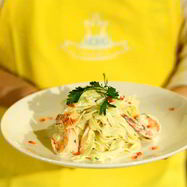 Рецепт Спагетти с креветками в сливочном соусе в мультиварке