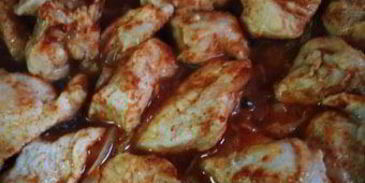 спагетти с курицей и ананасами