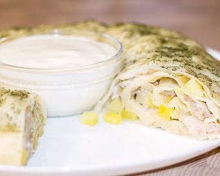 Ханума с фаршем и картошкой