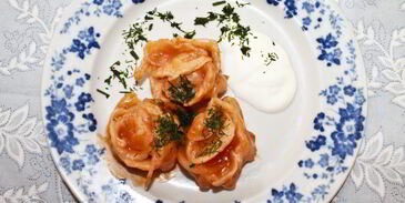 манты на сковороде