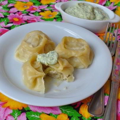Манты с курицей