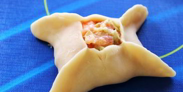 манты с семгой и шафраном