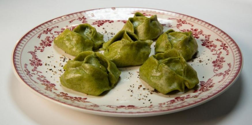 Рецепт зеленых мантов с тыквой