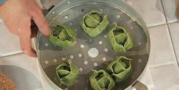 зеленые манты с тыквой