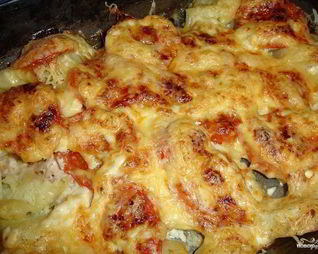 Картошка по-французски с помидорами