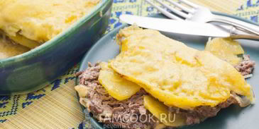 мясо по-французски с фаршем