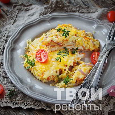 Мясо по-французски с картошкой