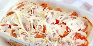 мясо по-французски с курицей и картошкой