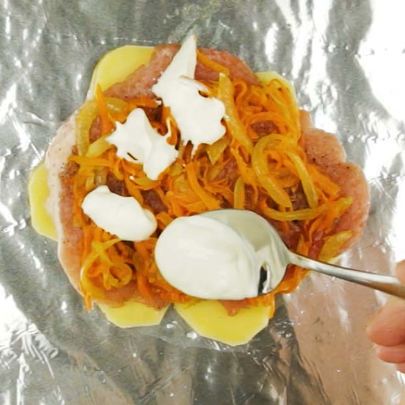 Мясо по-французски в фольге