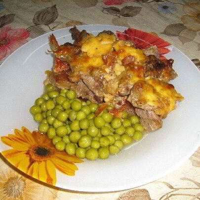 Мясо по-французски в микроволновке