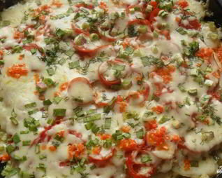 Свинина по-французски с помидорами и картошкой