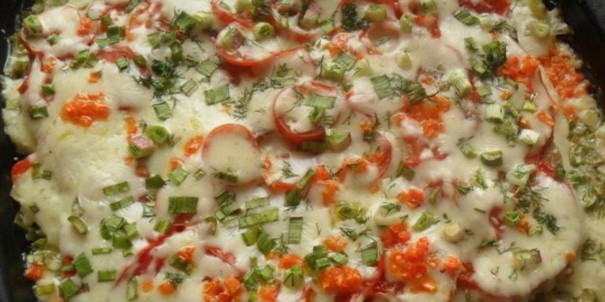 Рецепт свинины по-французски с помидорами и картошкой