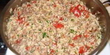 говядина с жареным рисом по-итальянски