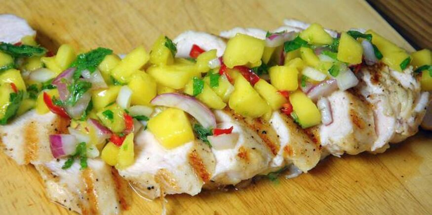 Рецепт куриного филе с сальсой из манго
