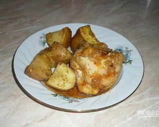 Курица с апельсином и луком