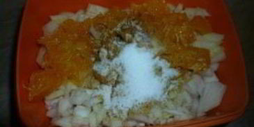 курица с апельсином и луком