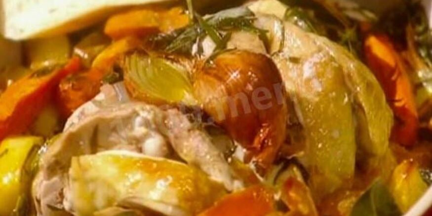Рецепт курицы с травами и овощами