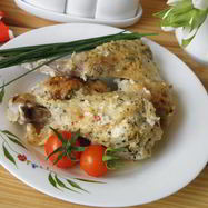 Рецепт Курицы в духовке под сметанным соусом
