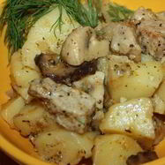 Рецепт Мяса с шампиньонами в мультиварке