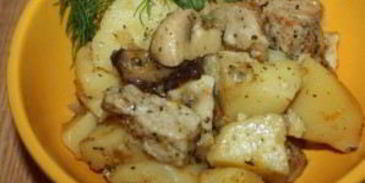 мясо с шампиньонами в мультиварке