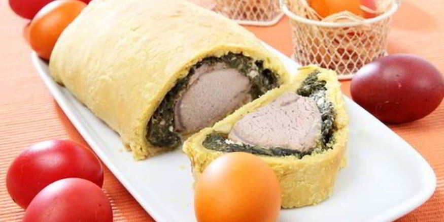 Рецепт свиной вырезки с фасолью и шпинатом