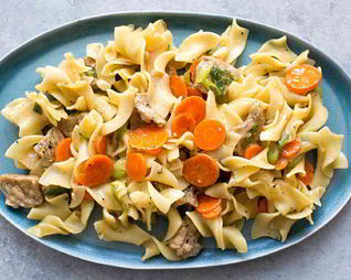 Свинина в соусе с лапшой