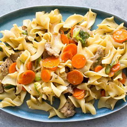 Свинина в соусе с лапшой