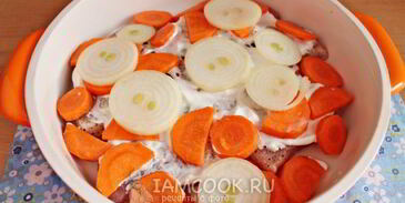 свинина, запеченная с овощами в духовке