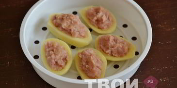 фаршированный картофель в мультиварке
