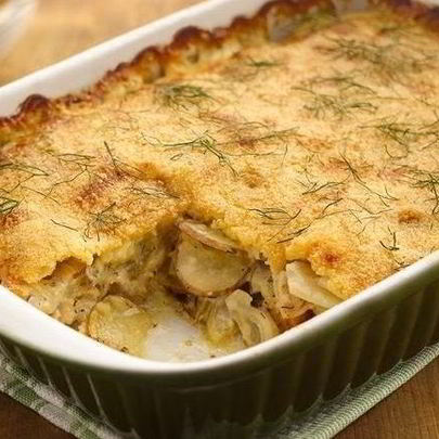 Гратен из картофеля с курицей