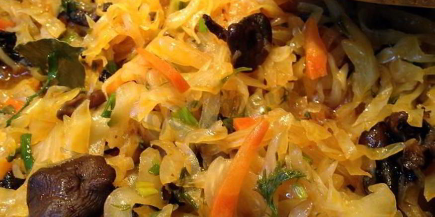 Рецепт капусты с опятами