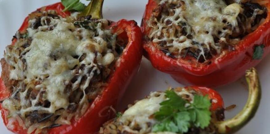 Рецепт перца фаршированного тунцом и рисовым миксом