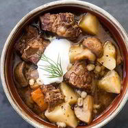 Рецепт Тушеной картошки с мясом и грибами