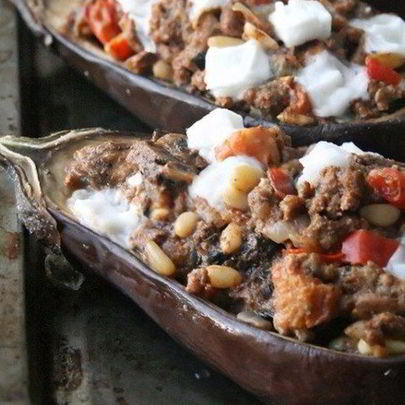 Запеченные баклажаны со сливками и сыром