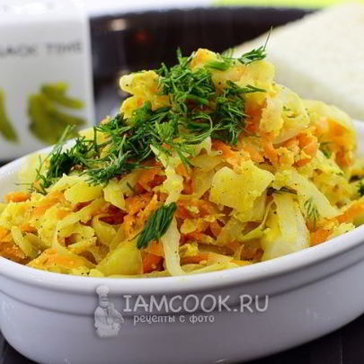 Жареная капуста с яйцом