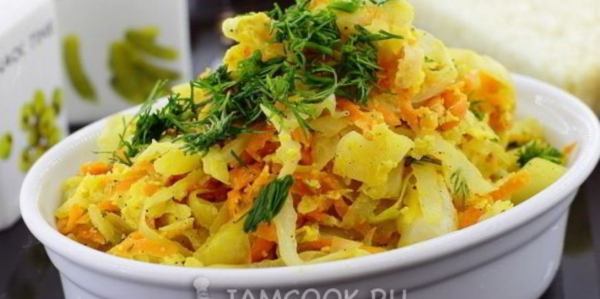 Рецепт жареной капусты с яйцом