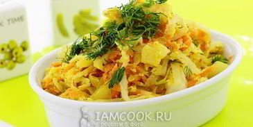 жареная капуста с яйцом