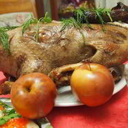 Рецепт Гуся с гречкой, грибами и печенью